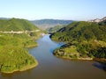 Bird view of Lake in Summer Royalty Free Stock Photo